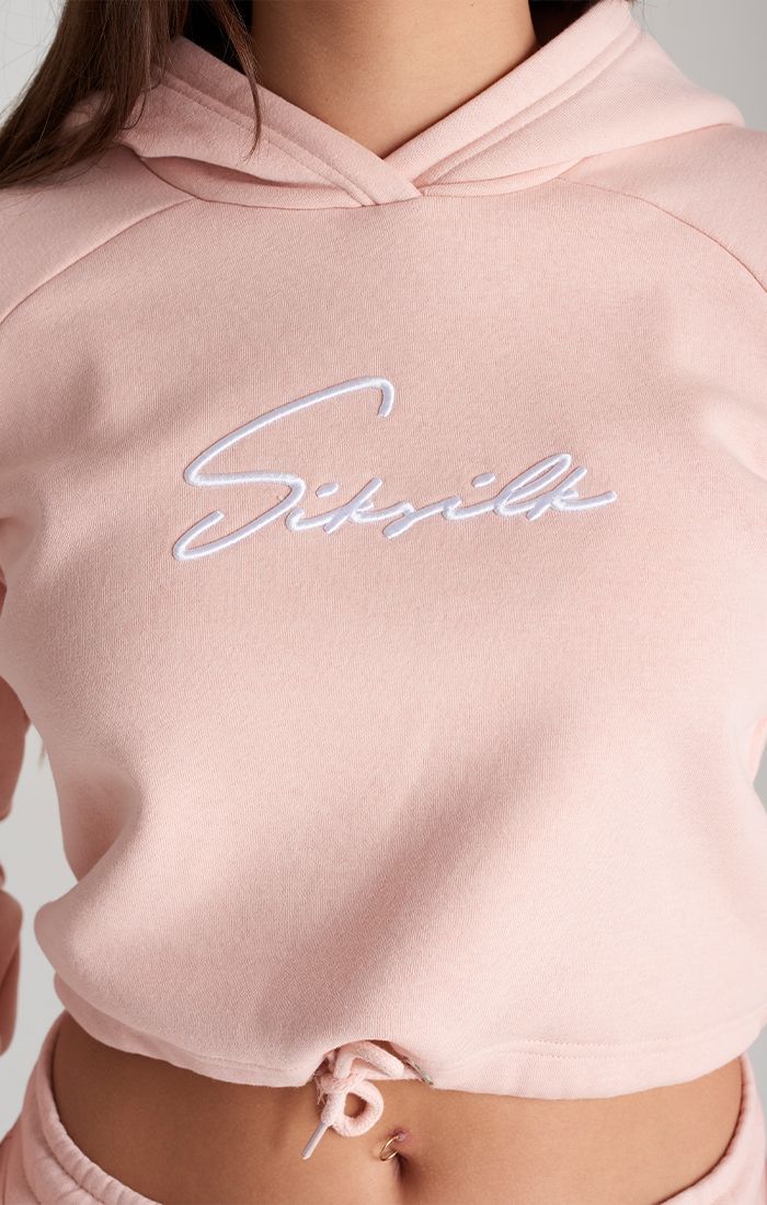 Girls Pink Signature Cropped Hoodie - Image 3