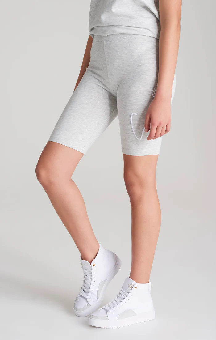 Girls Grey Marl Signature Cycle Short