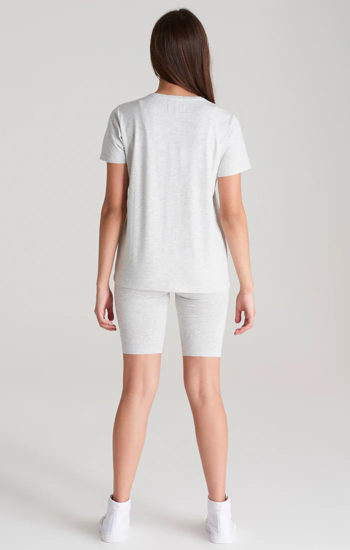 Girls Grey Marl Signature Cycle Short - Image 6