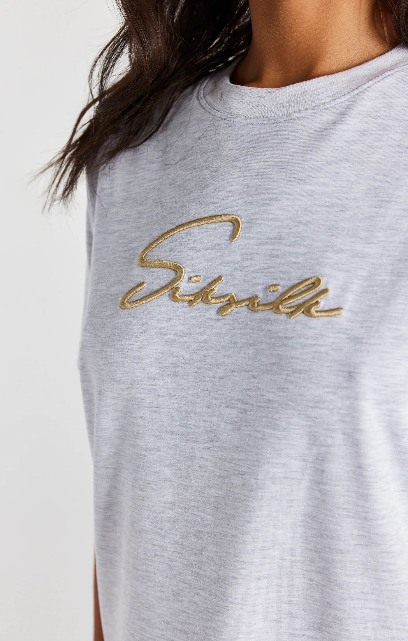 Grey Marl Signature Boyfriend T-Shirt - Image 3