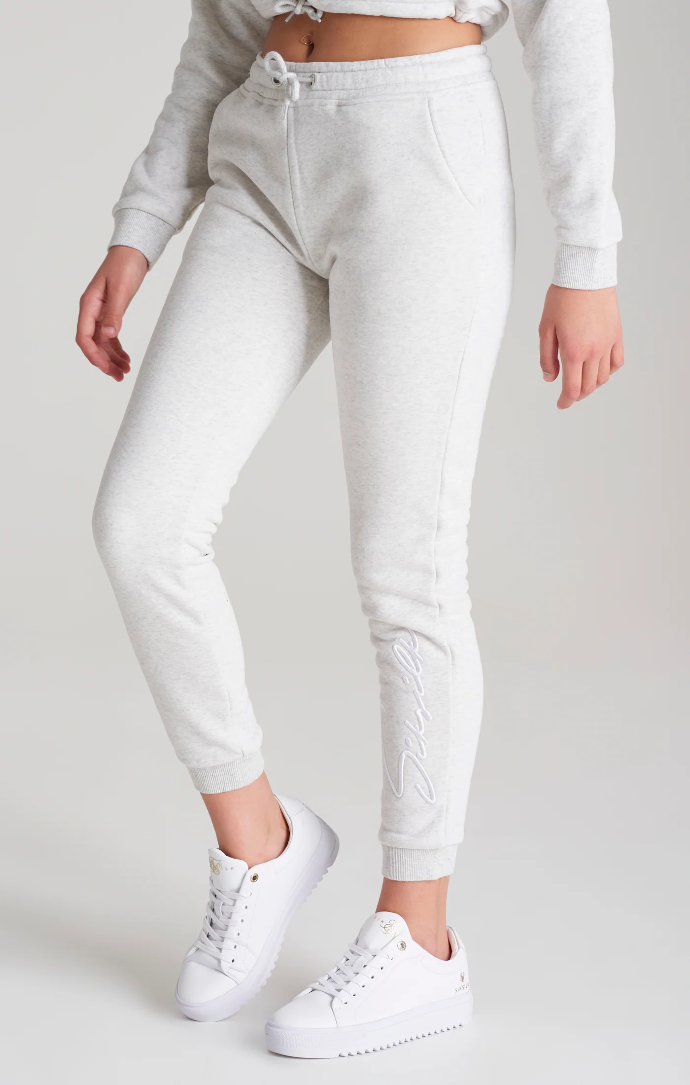 Girls Grey Marl Signature Jogger