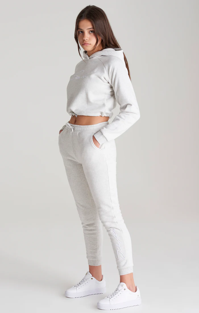 Girls Grey Marl Signature Jogger - Image 4