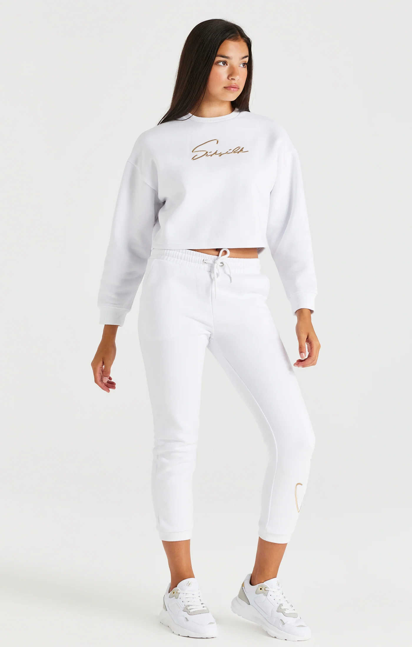 Girls White Signature Jogger - Image 3