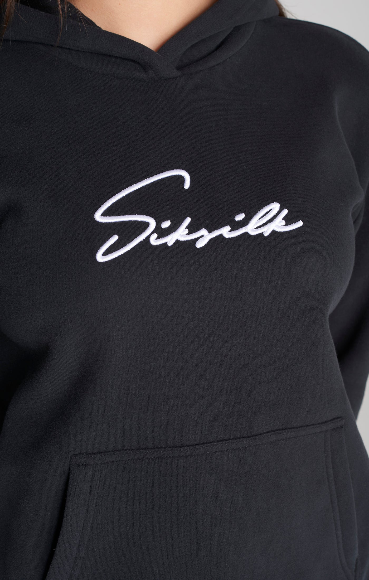 Girls Black Signature Overhead Hoodie - Image 3