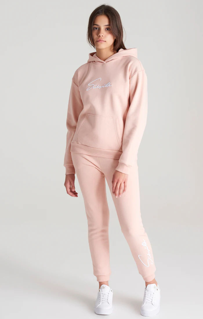 Girls Pink Signature Overhead Hoodie - Image 3