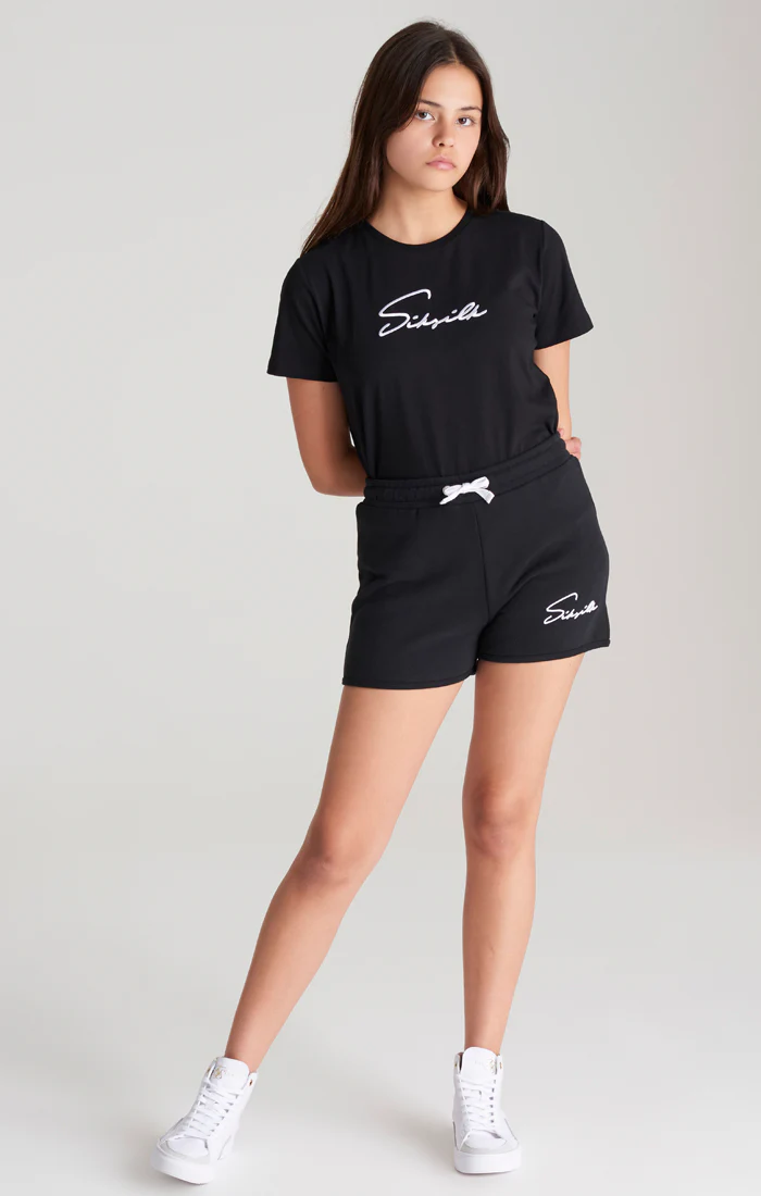 Girls Black Signature Runner Short - Image 5