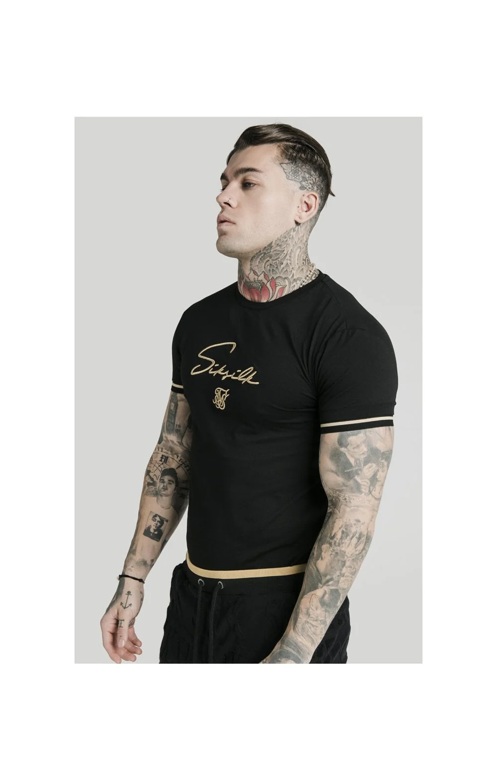 SikSilk Signature Tee - Black & Gold