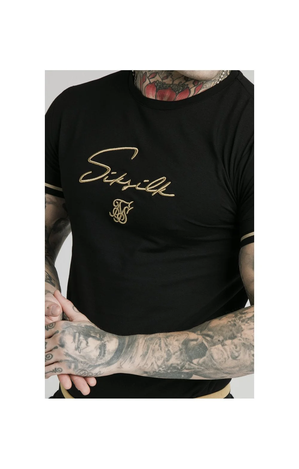 SikSilk Signature Tee - Black & Gold - Image 2