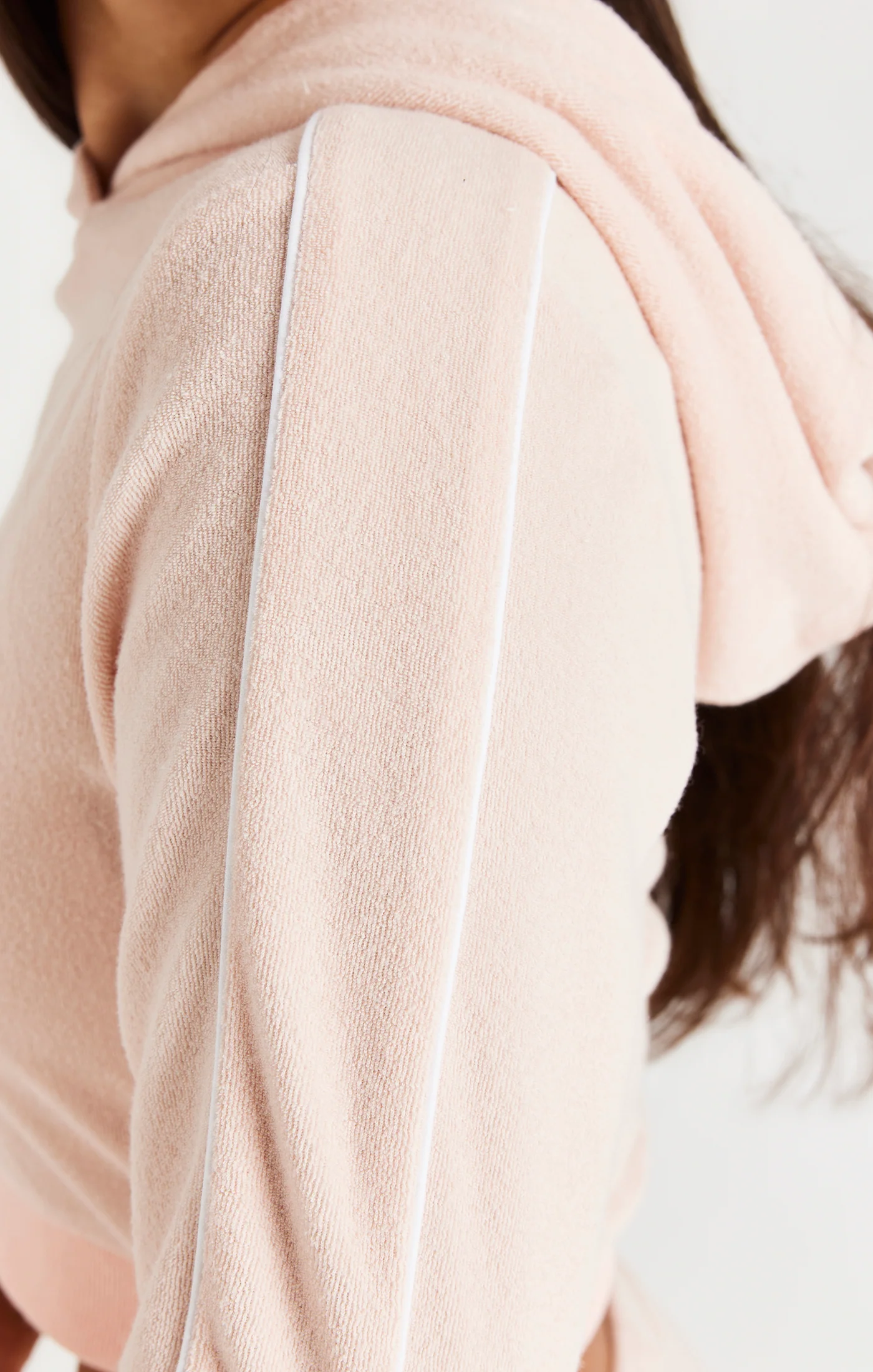 SikSilk Signature Towelling Cropped Hood - Pink - Image 7