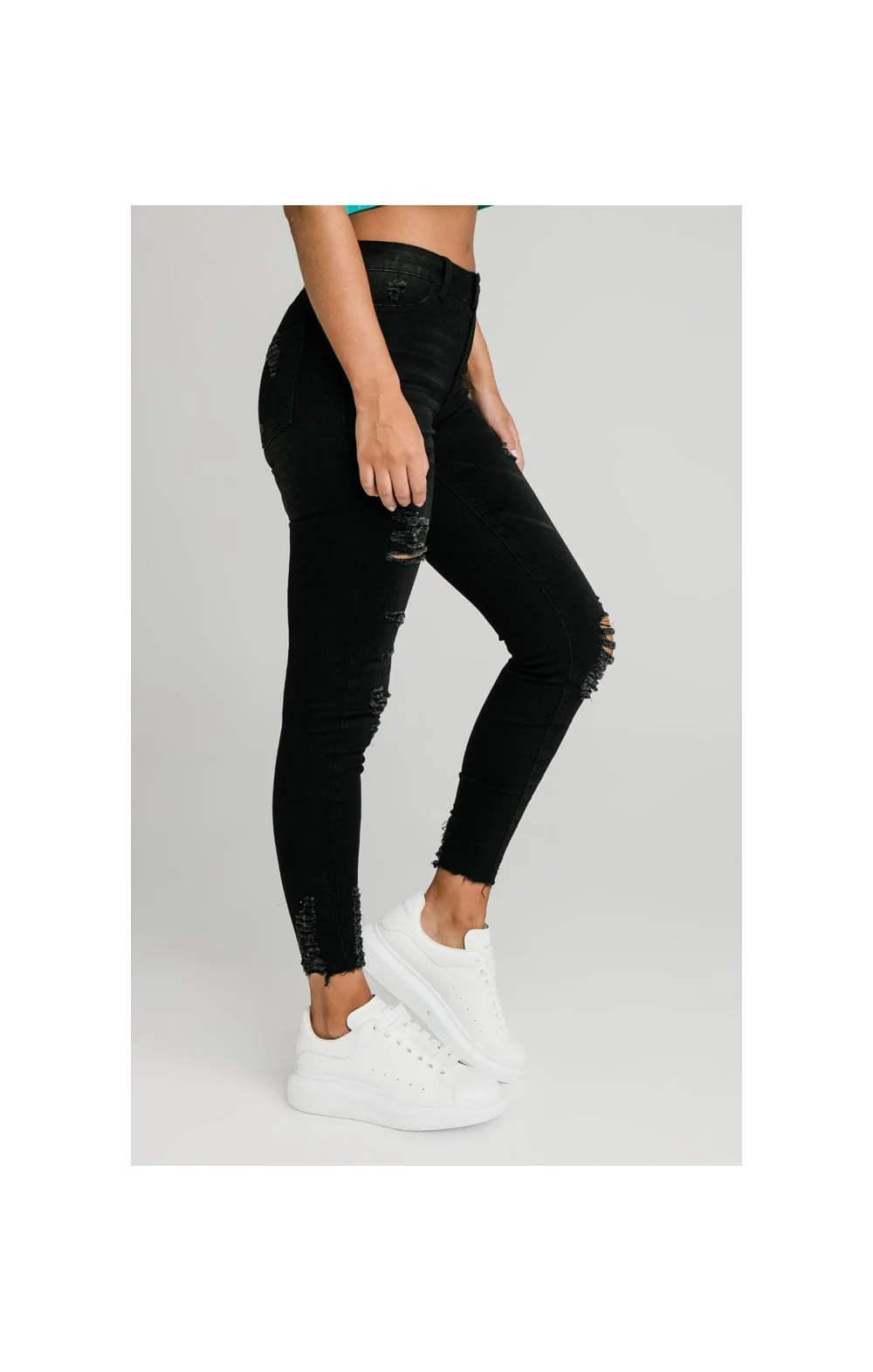SikSilk Skinny Denims - Black - Image 3
