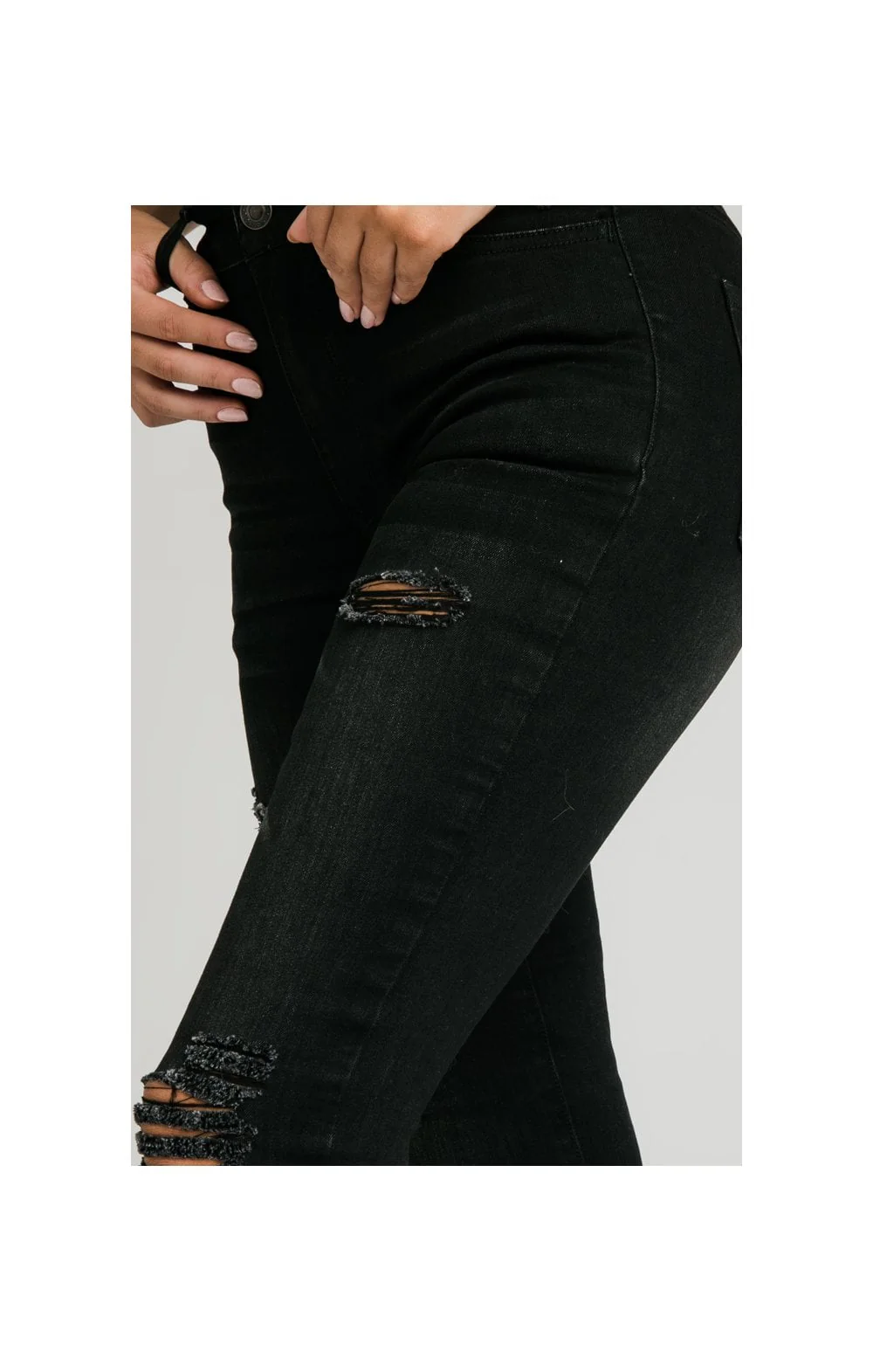 SikSilk Skinny Denims - Black - Image 5