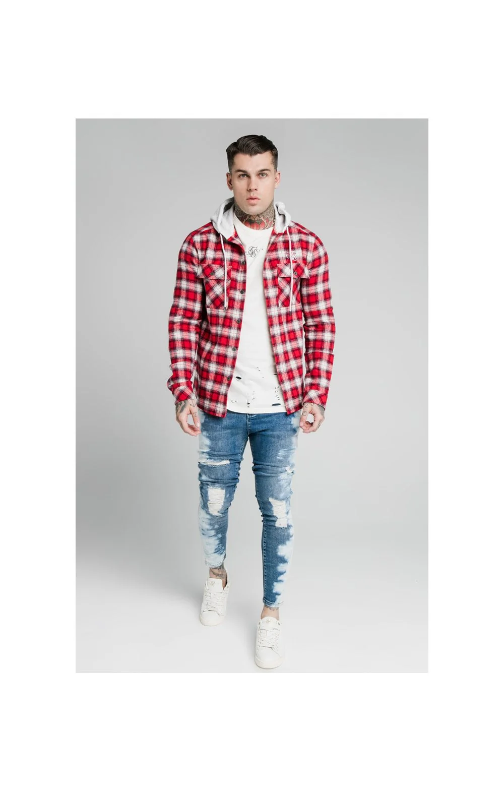 SikSilk Skinny Dip Dye Jeans - Midstone - Image 4