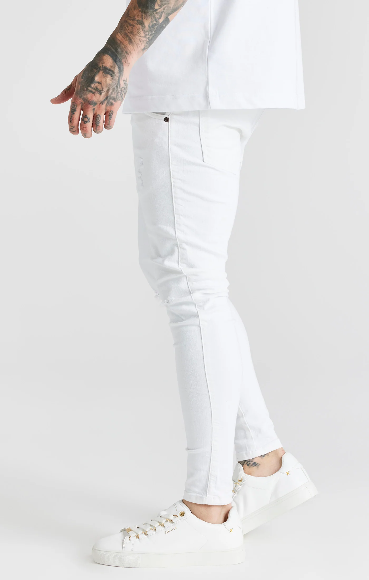 White Essential Distressed Skinny Jean - Image 2