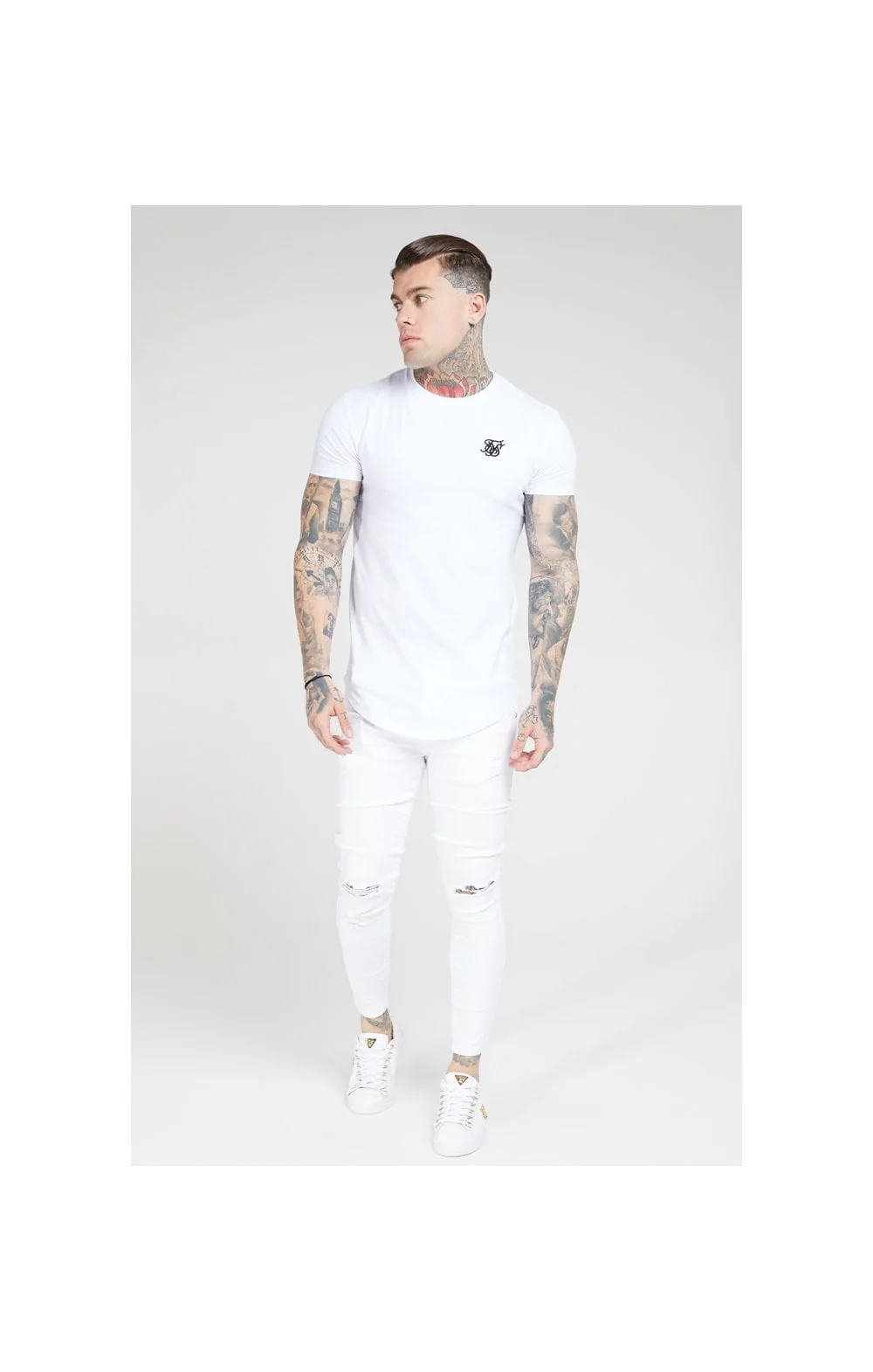 SikSilk Skinny Distressed Jeans – White - Image 4