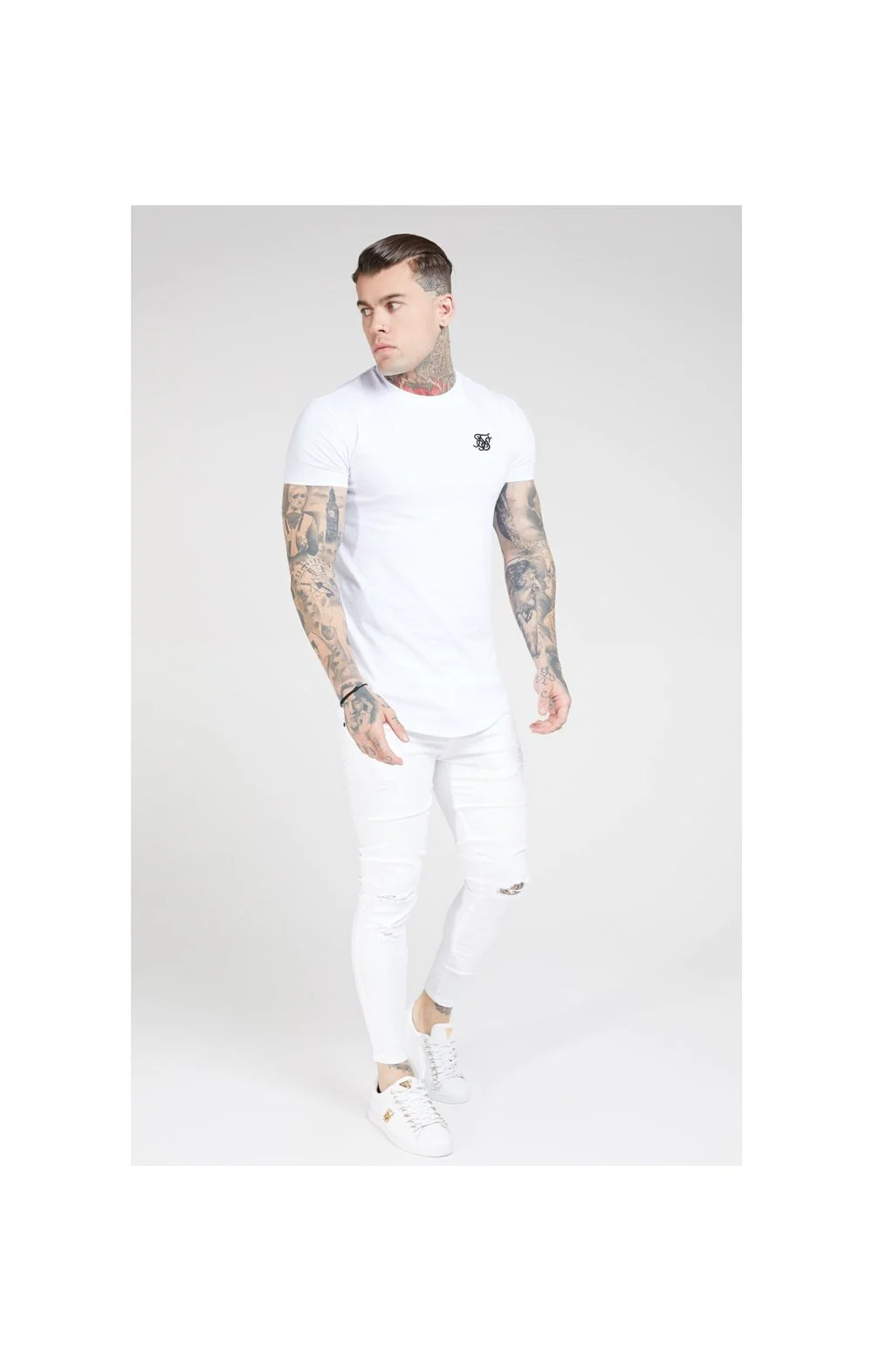 SikSilk Skinny Distressed Jeans – White - Image 6