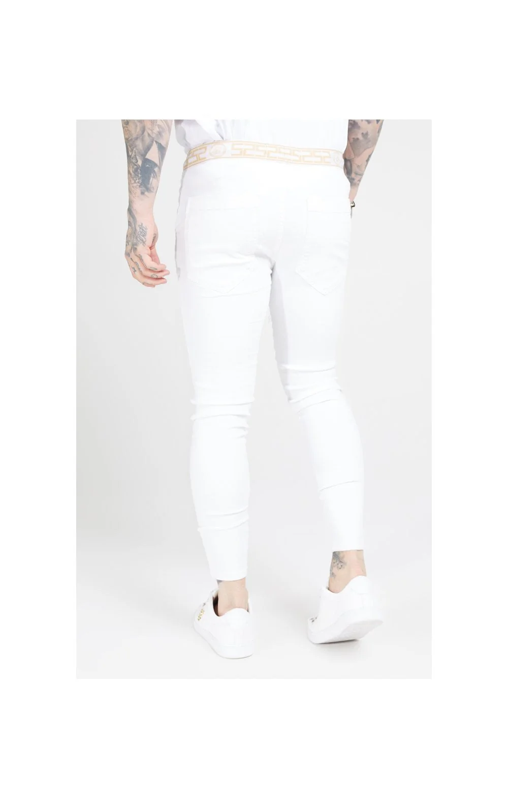 SikSilk Skinny Distressed Denims – White - Image 4