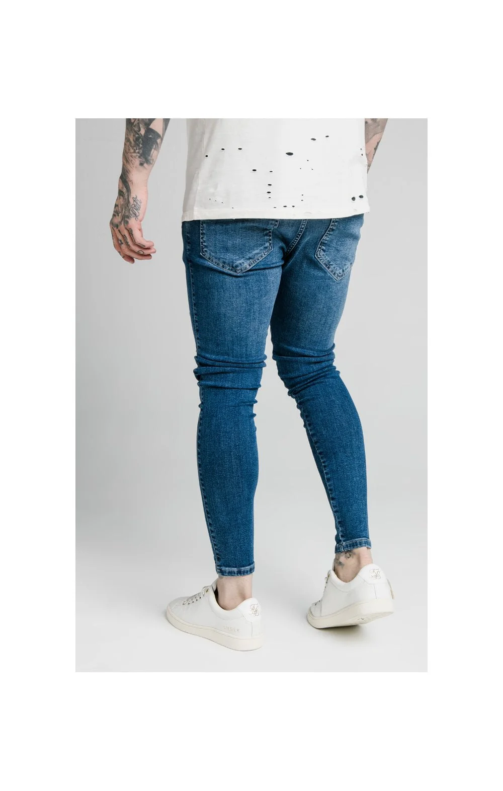 SikSilk Skinny Distressed Riot Jeans - Midstone - Image 2
