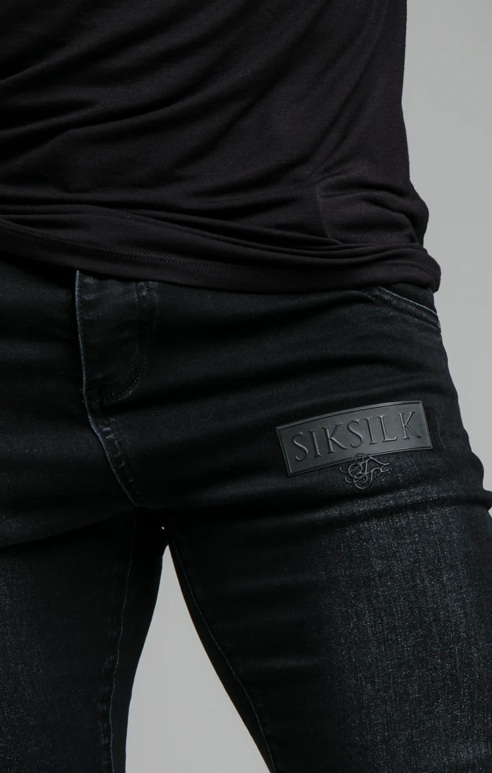SikSilk Skinny Embossed Print Jeans - Black - Image 5