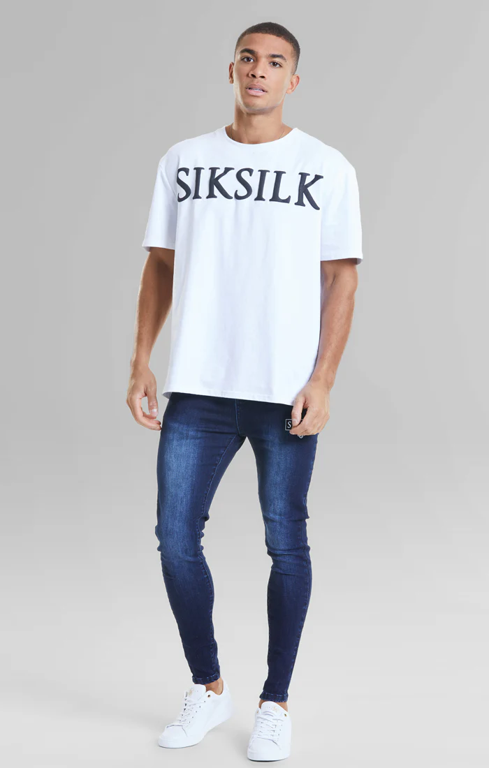 Blue Embossed Print Skinny Jean - Image 2