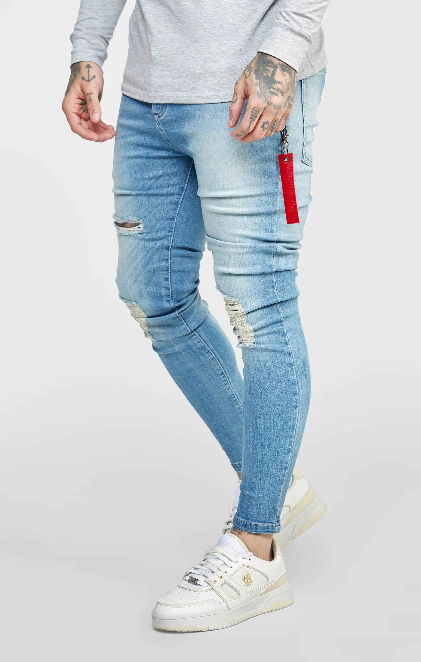 SikSilk Skinny Fit Flight Denims - Midstone