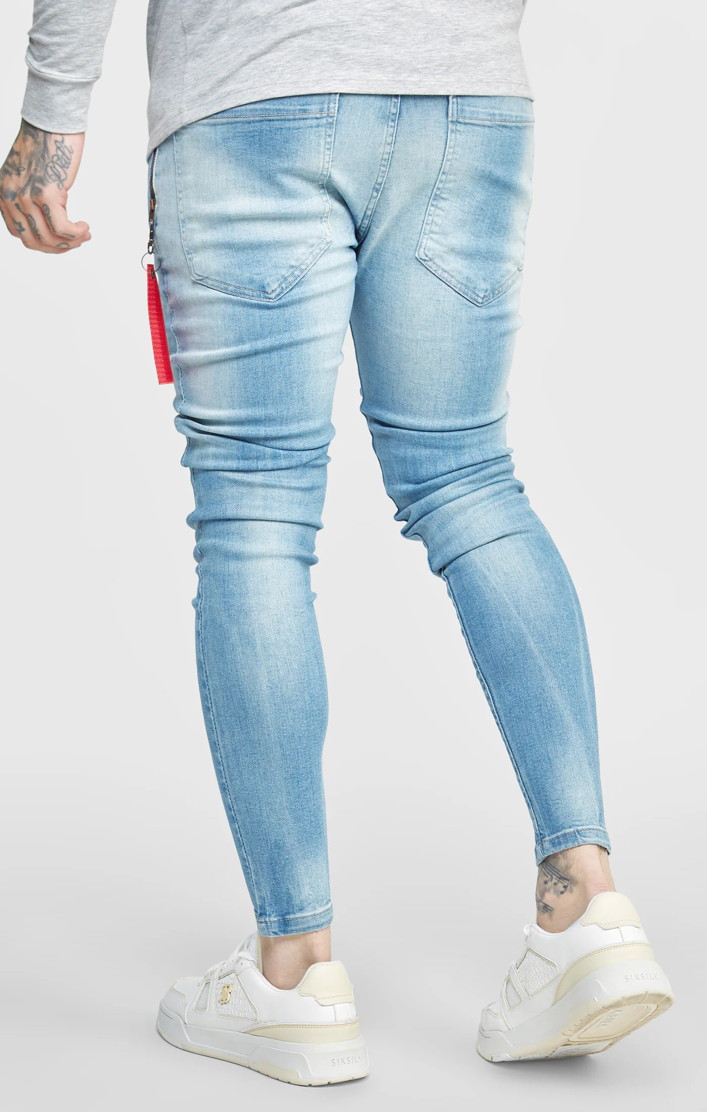 SikSilk Skinny Fit Flight Denims - Midstone - Image 4