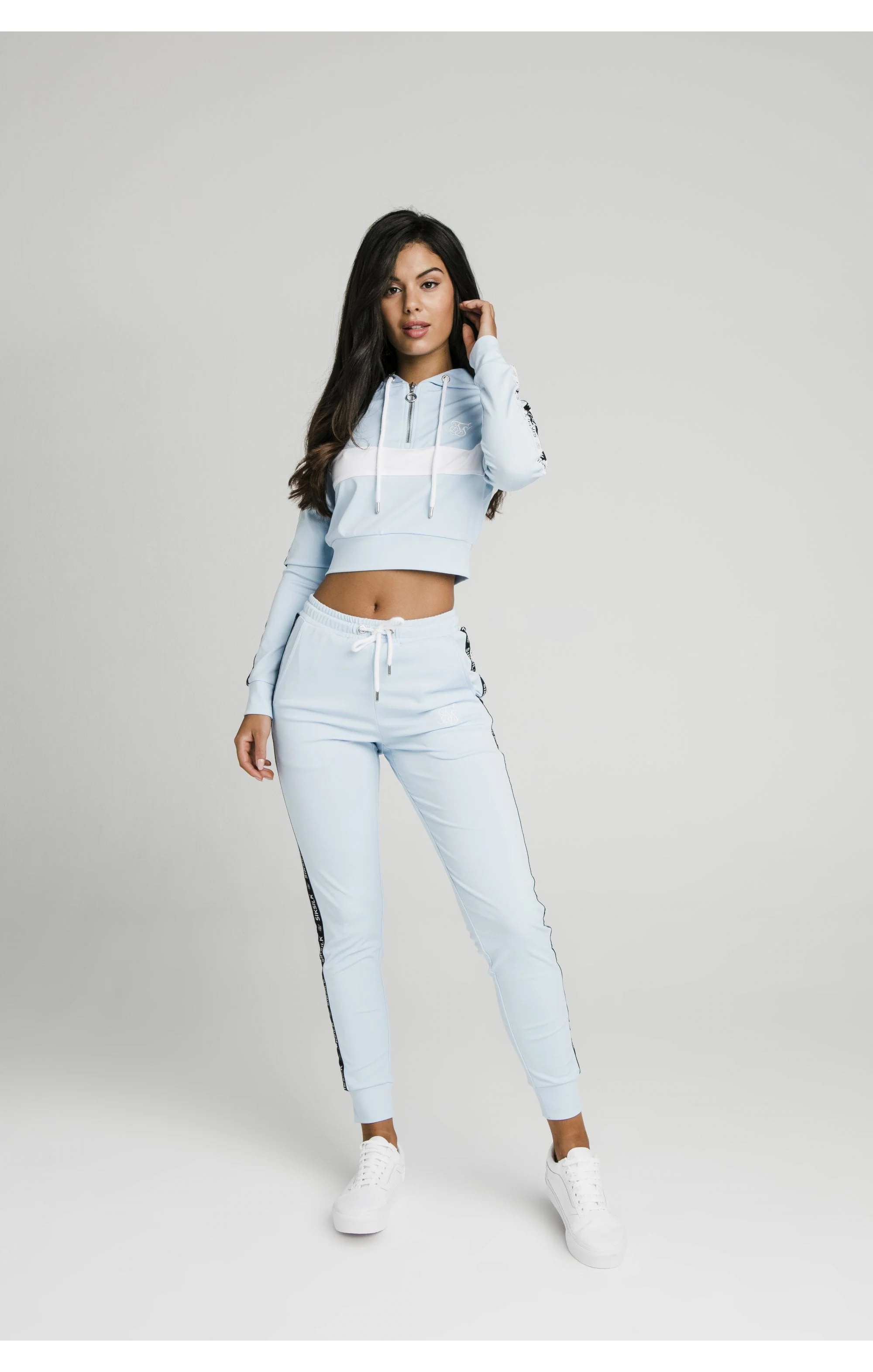 SikSilk Sky Tape Track Pants - Light Blue - Image 7