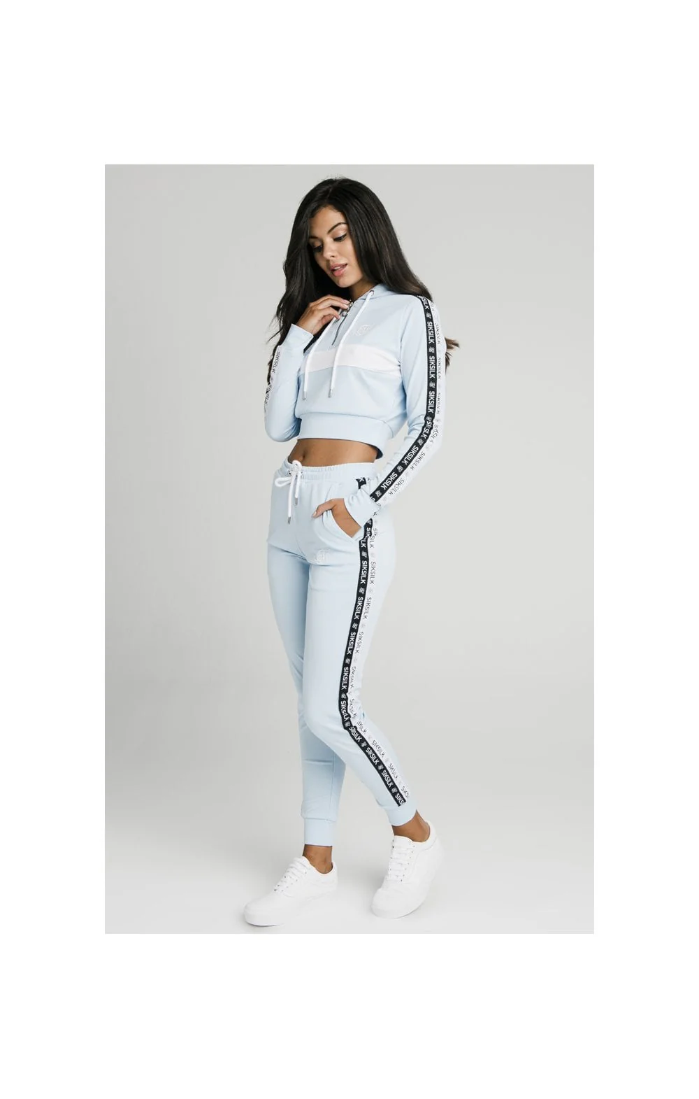 SikSilk Sky Tape Track Top - Light Blue - Image 3