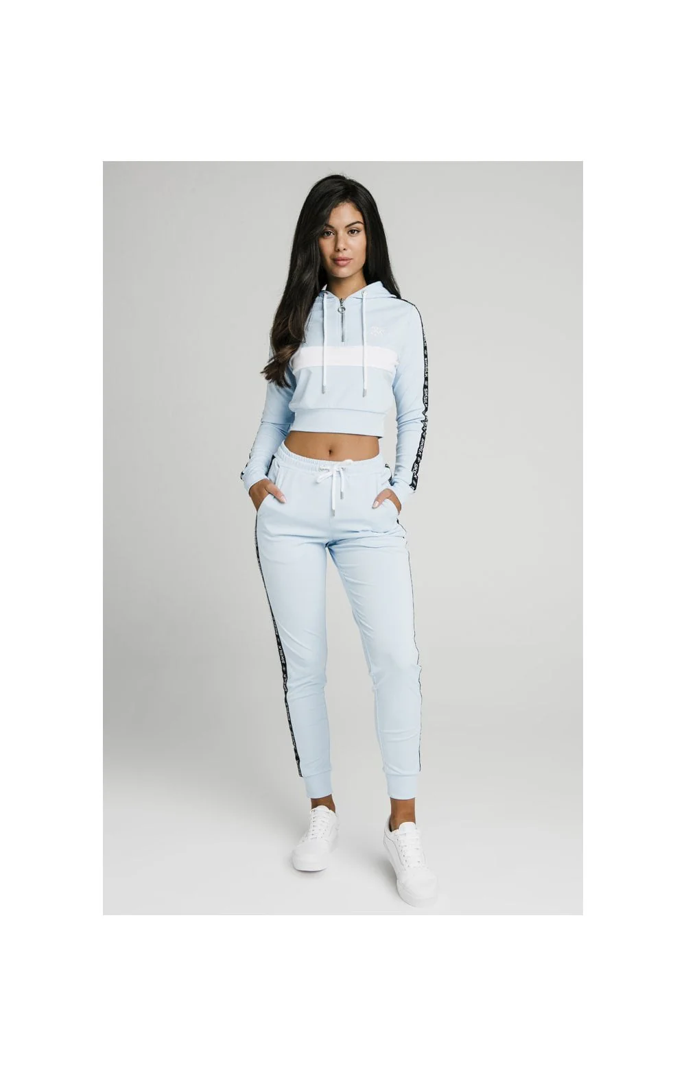 SikSilk Sky Tape Track Top - Light Blue - Image 4