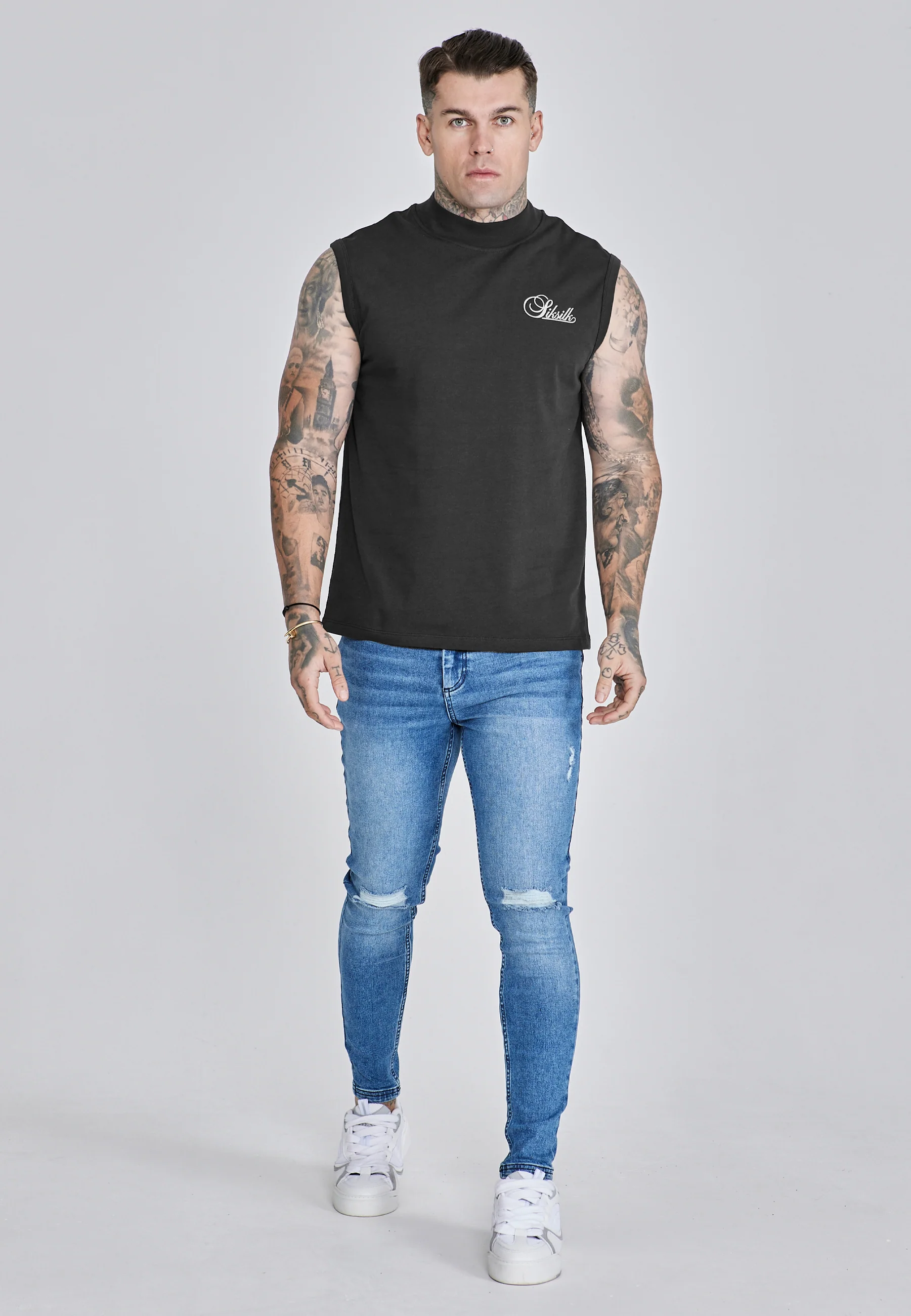 Black Sleeveless T-Shirt - Image 3