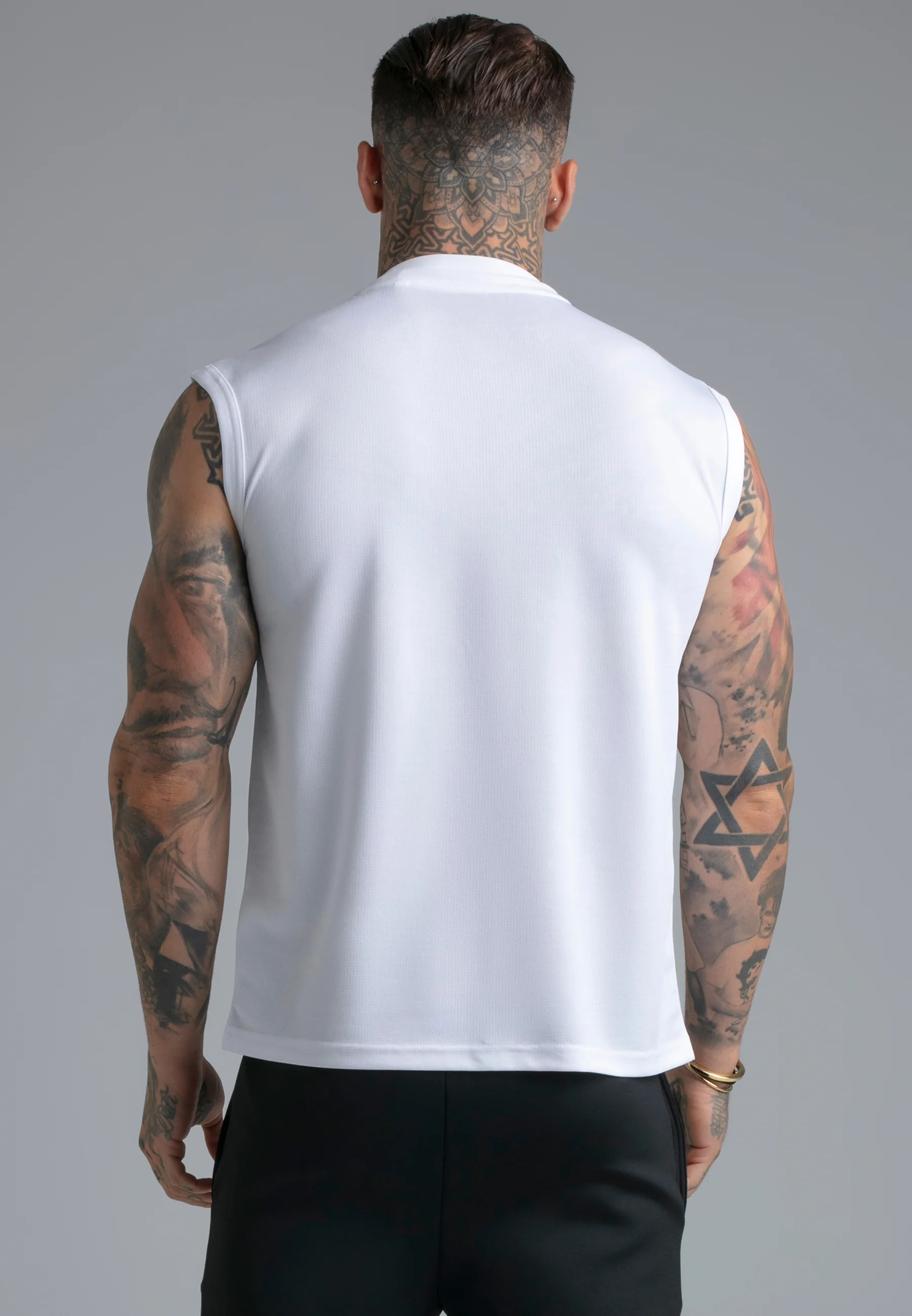 White Sleeveless T-Shirt - Image 5