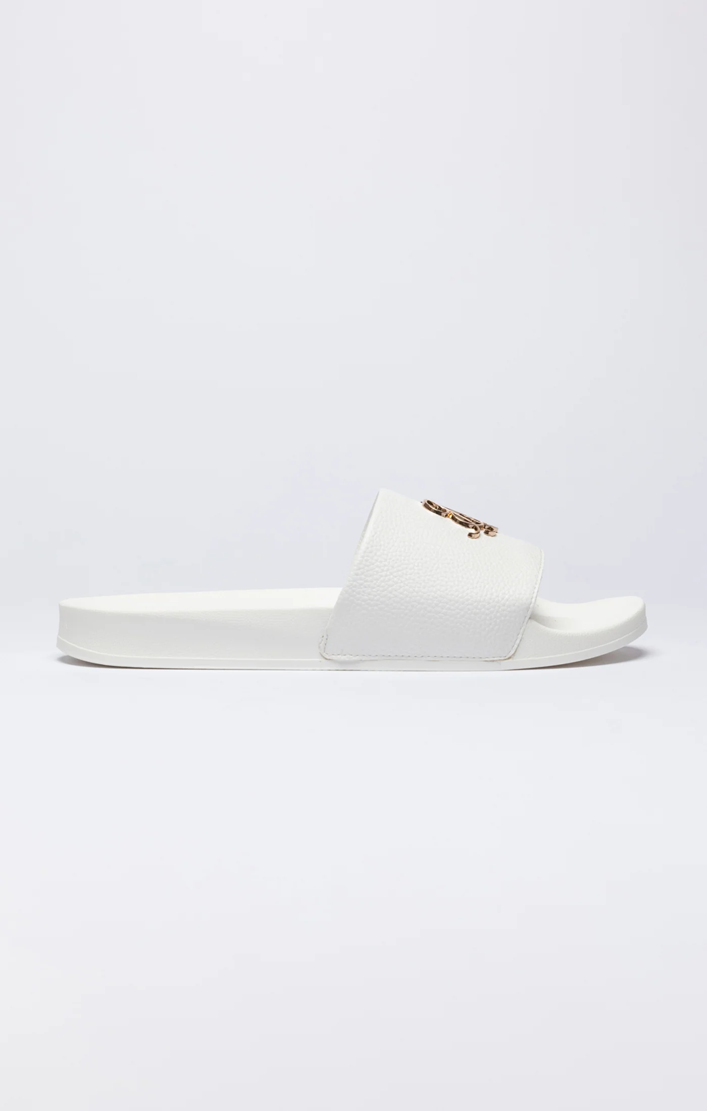 White Premium Pool Slide With Metal Logo