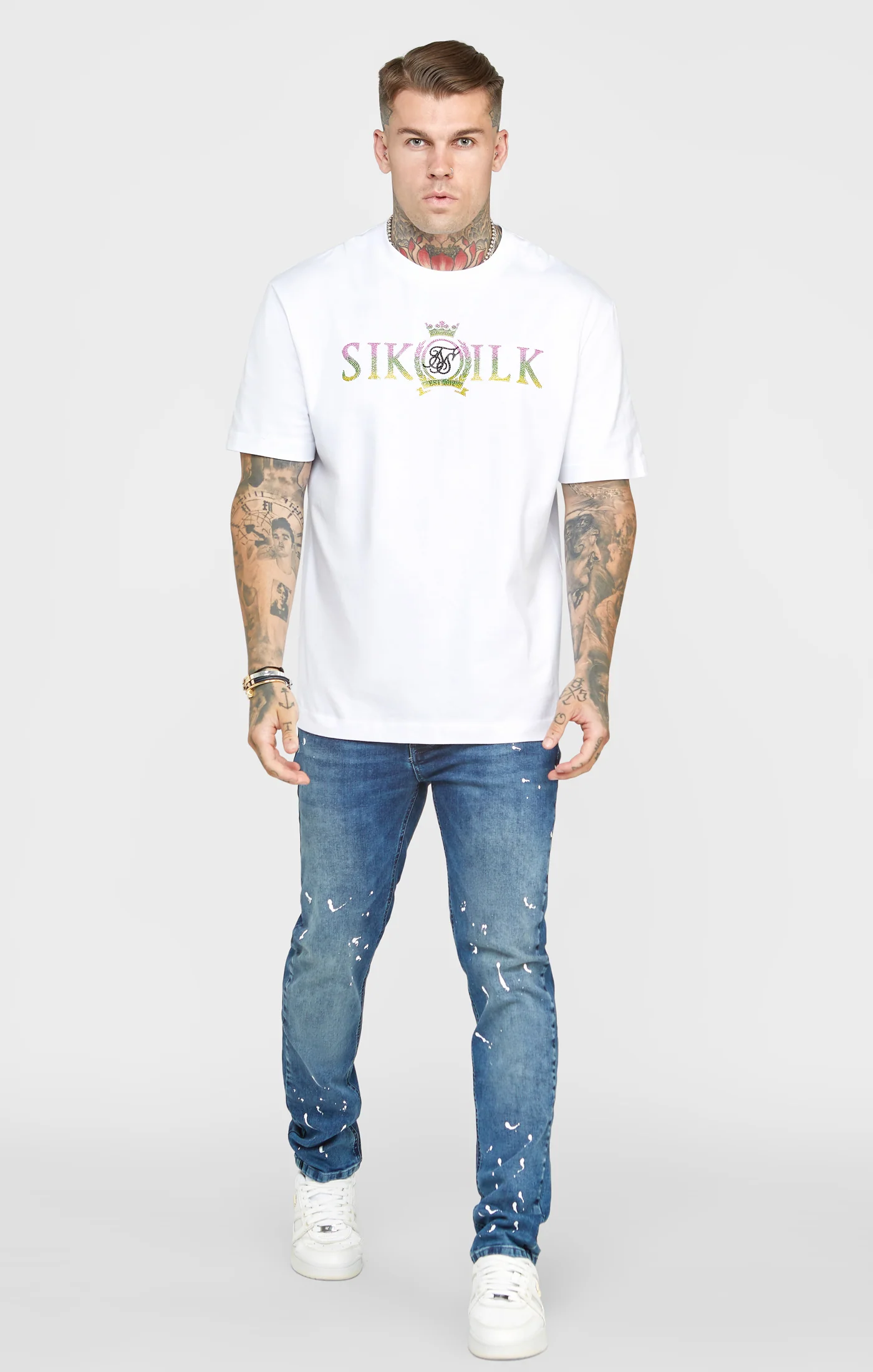 Blue Bleached Slim Fit Denim - Image 3