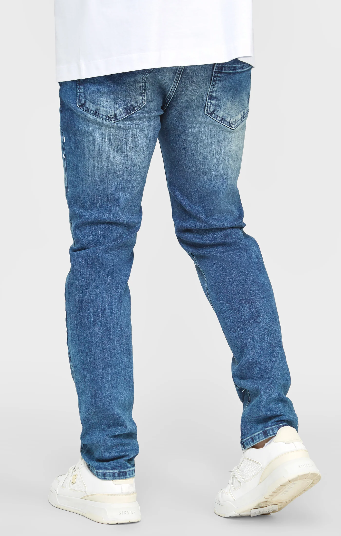 Blue Bleached Slim Fit Denim - Image 4
