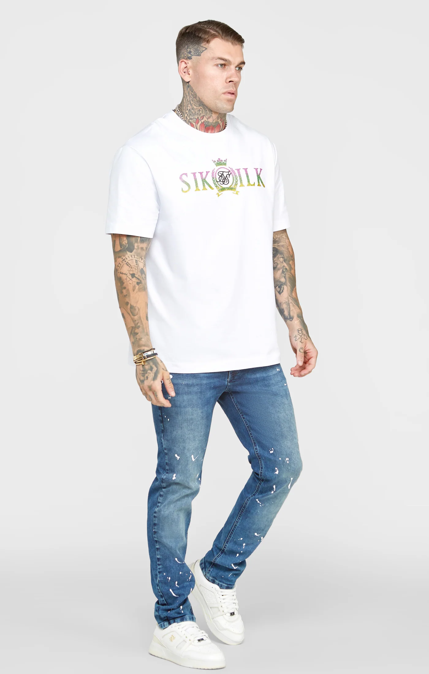 Blue Bleached Slim Fit Denim - Image 6