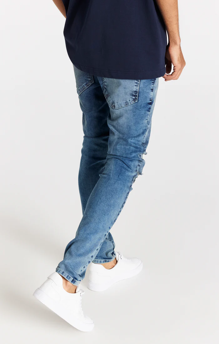 Light Blue Distressed Slim Fit Jean - Image 3