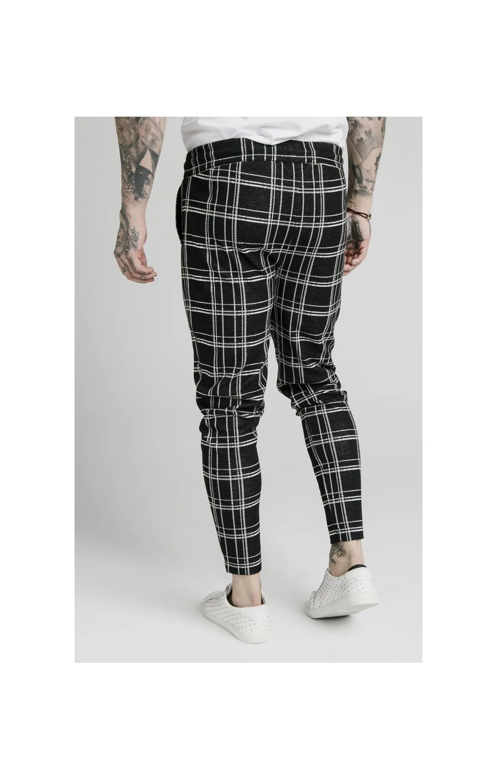 SikSilk Smart Cuff Pants - Black & White Check - Image 2