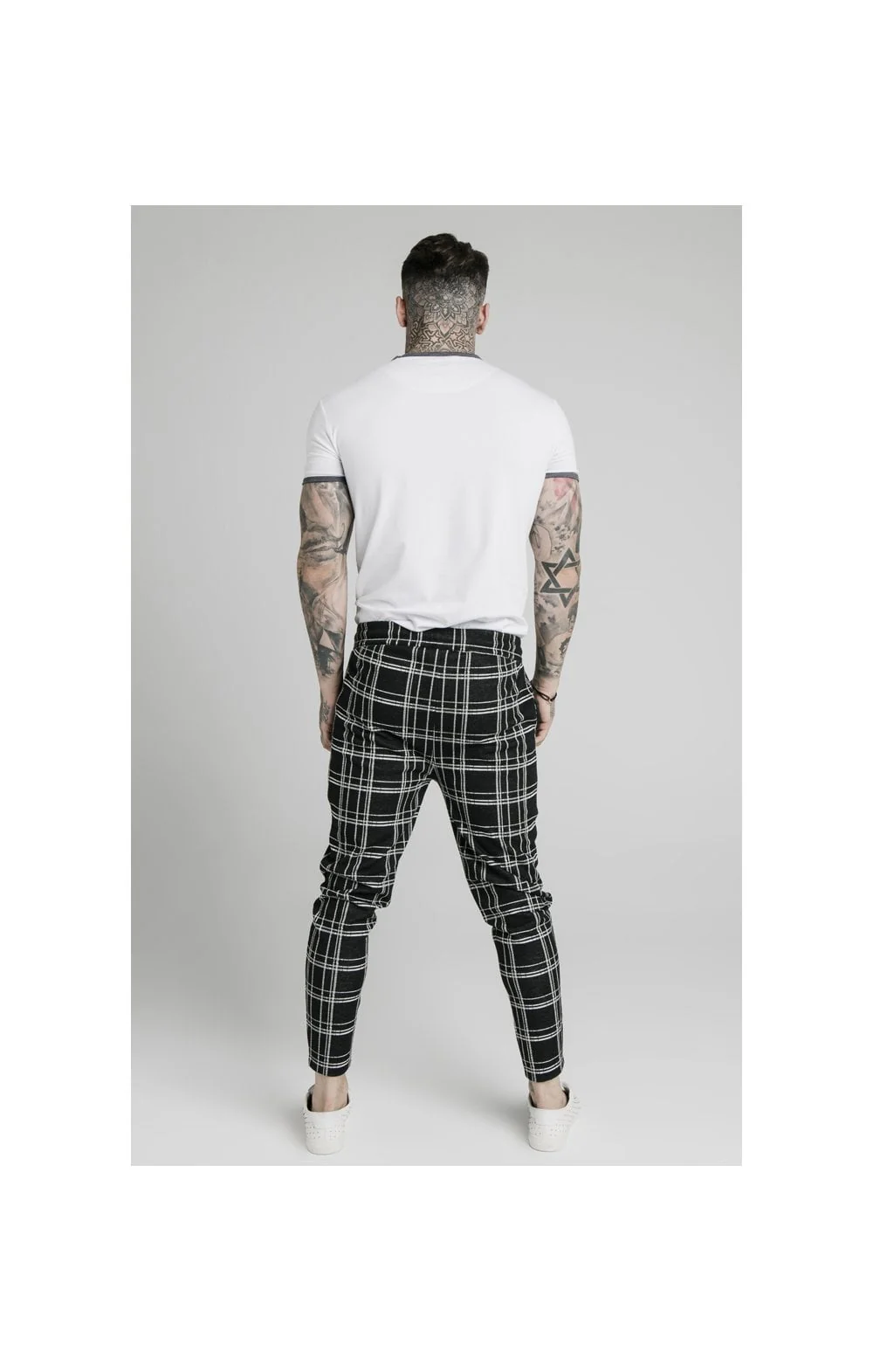SikSilk Smart Cuff Pants - Black & White Check - Image 6