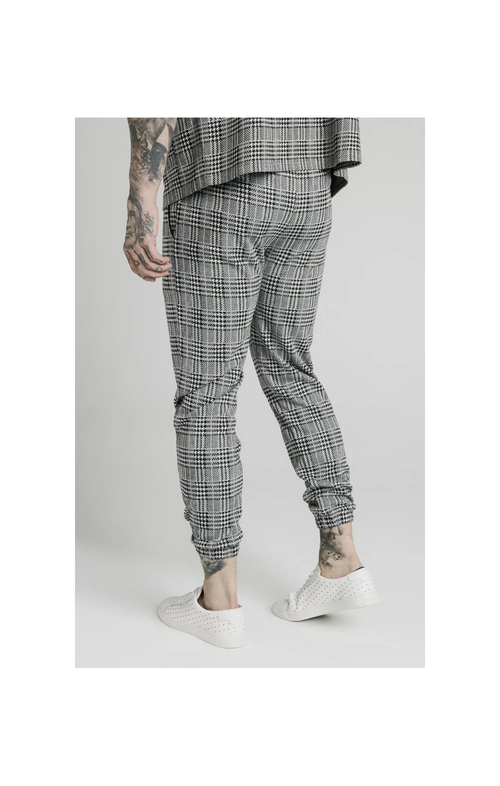 SikSilk Smart Cuff Pants - Grey Dogtooth - Image 3