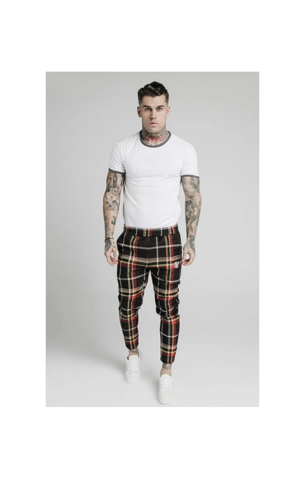 SikSilk Smart Cuff Pants - Mutil Grain Check - Image 3
