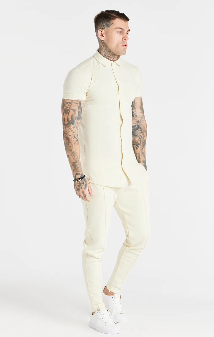 SikSilk Smart Essential Shirt - Ecru - Image 4