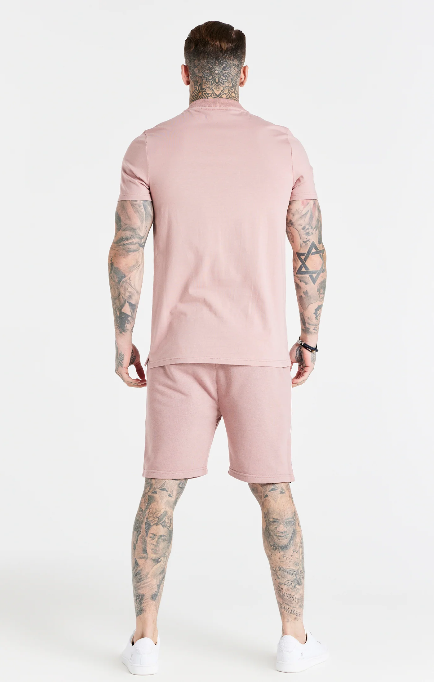 Dusty Pink Smart Baseball Collar T-Shirt - Image 5