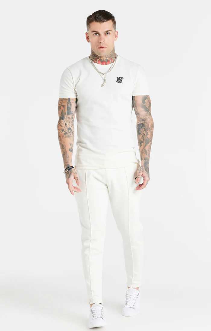 Snow Marl Herringbone Muscle Fit T-Shirt - Image 3