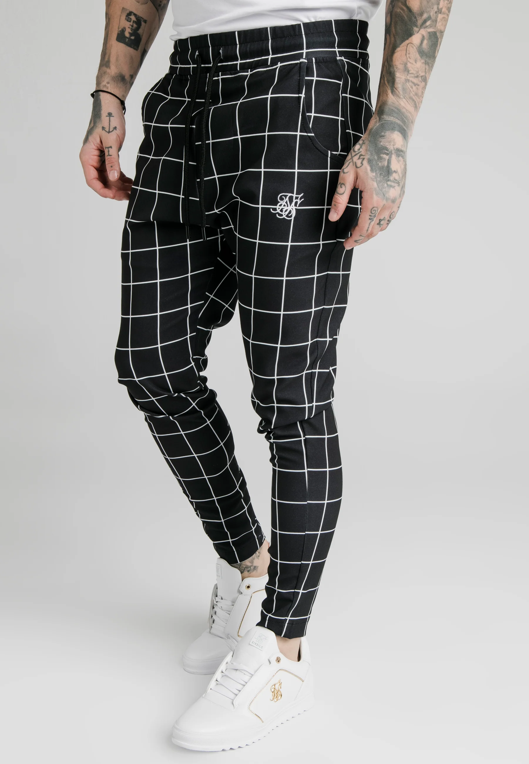 SikSilk Smart Jogger Pant - Black & White