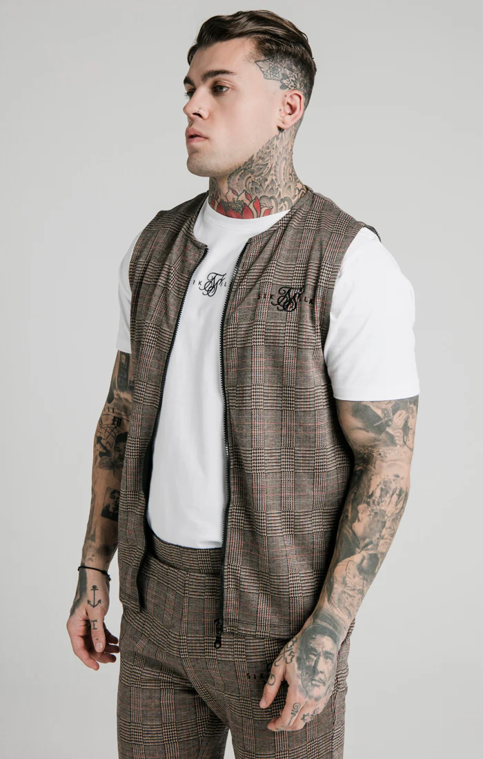 SikSilk Smart Wear Vest - Brown Dogtooth