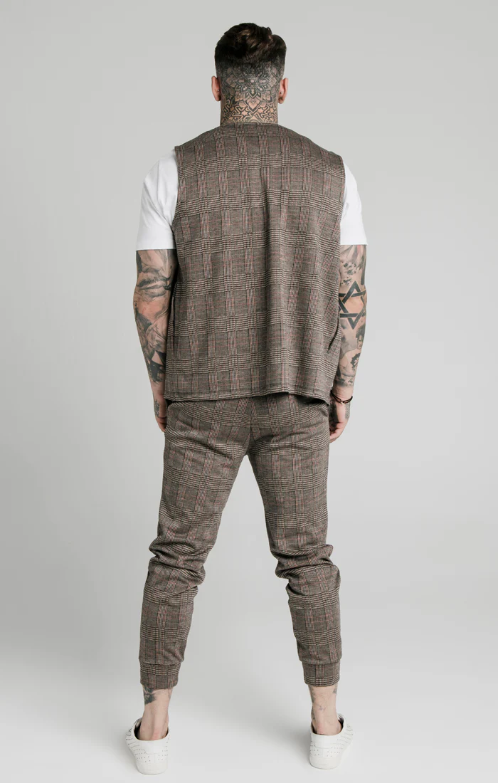 SikSilk Smart Wear Vest - Brown Dogtooth - Image 5