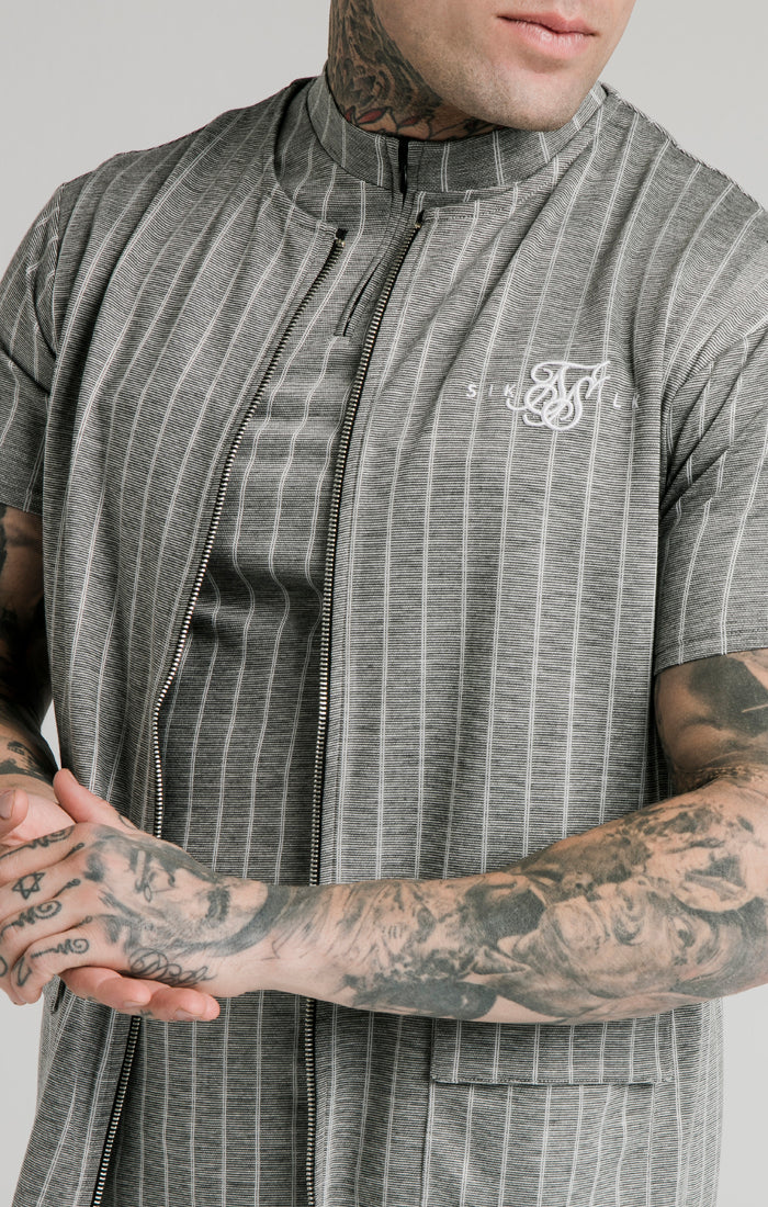 SikSilk Smart Wear Vest - Grey Pin Stripe - Image 3