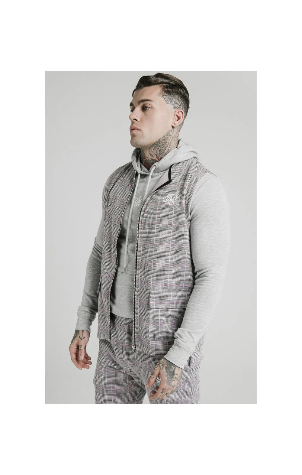 SikSilk Smart Wear Vest - Grey & Pink - Image 2