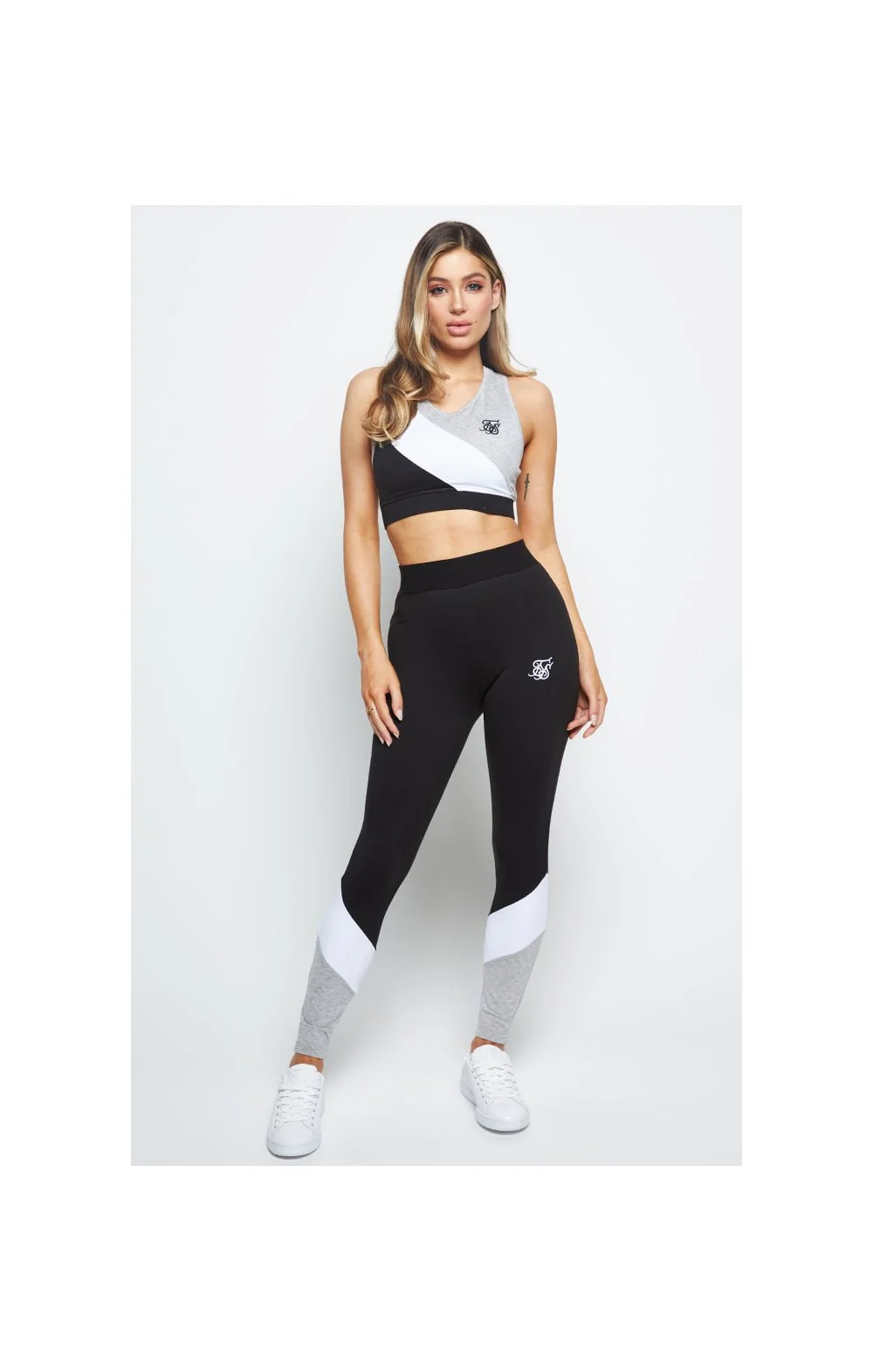SikSilk Leggings - Grey Black & White - Image 9