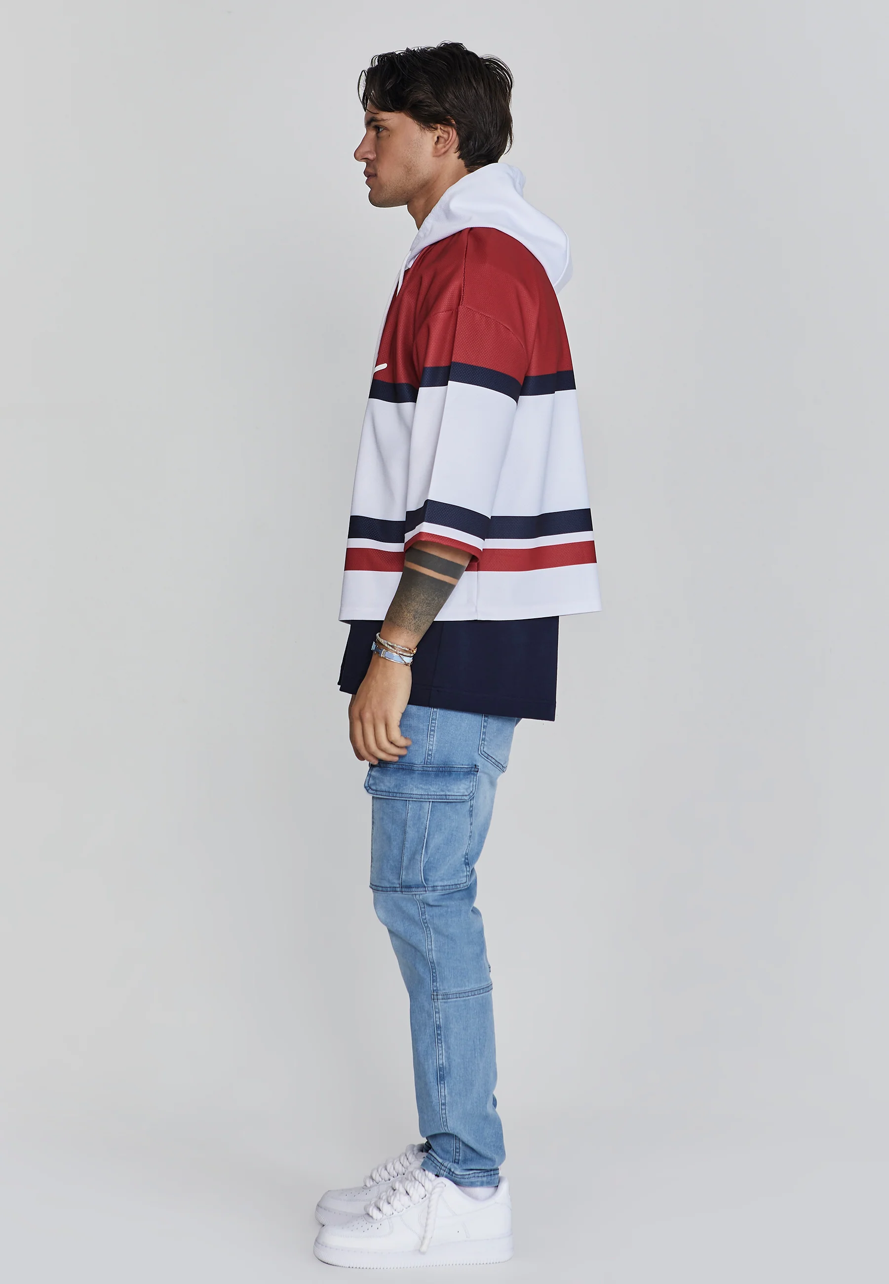 White Red Sports Hoodie - Image 2