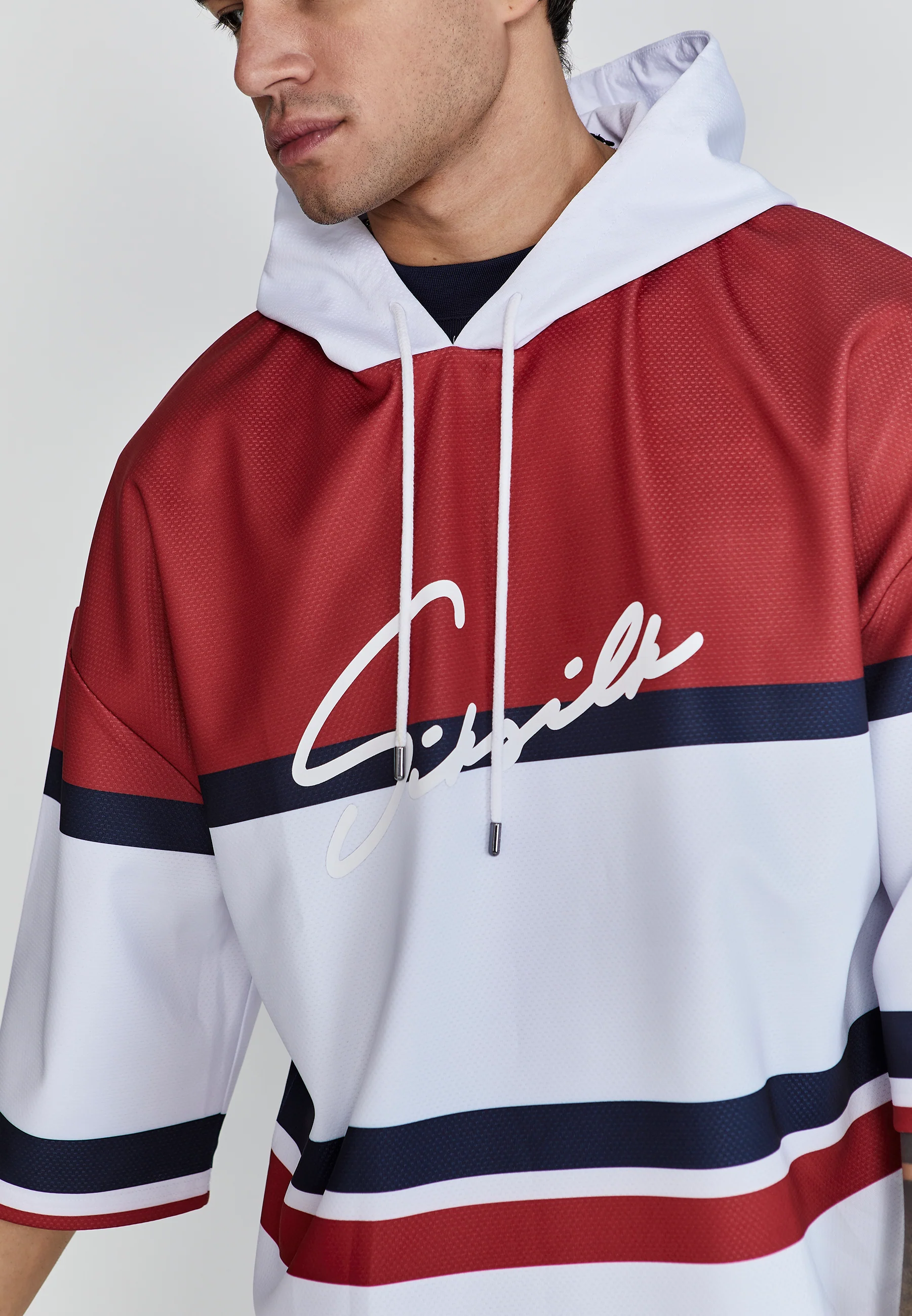 White Red Sports Hoodie - Image 3